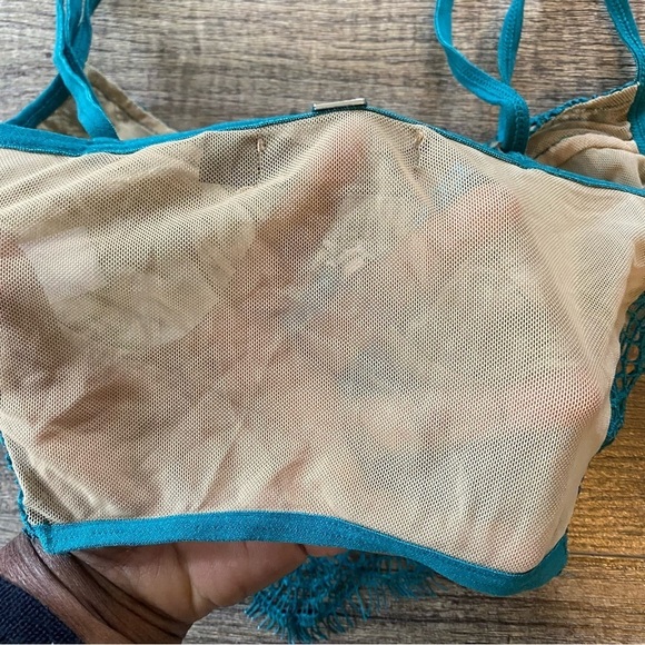 For Love & Lemons Bat Your Lashes Underwire Bra - Jade Size Small - Picture 15 of 16